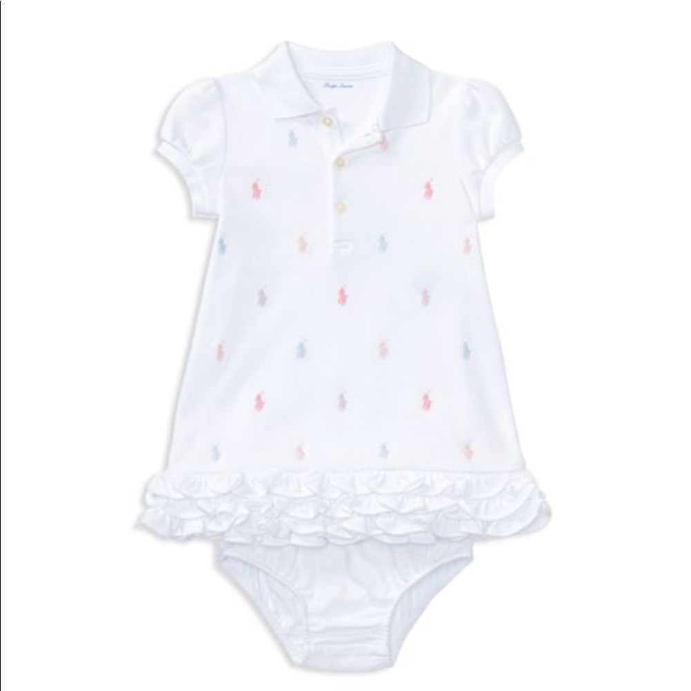 NWT Ralph Lauren Ruffled & Embroidered Polo Dress